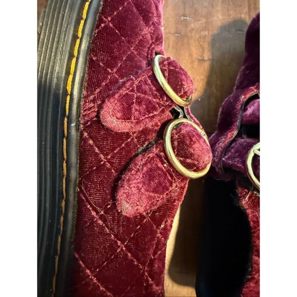 DR MARTENS JUNIOR 8065 QUILTED VELVET MARY JANE SHOES - Picture 9 of 14